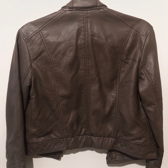 Abercrombie and Fitch Brown Leather Jacket - Picture 2 of 4